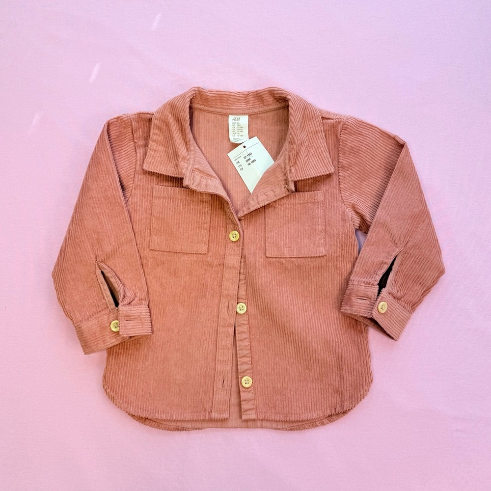 New Dust Rose Corduroy Overshirt Toddler Size 12-18M